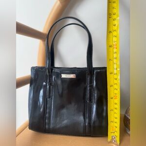 Nine West Mini Glossy Black Tote Bag